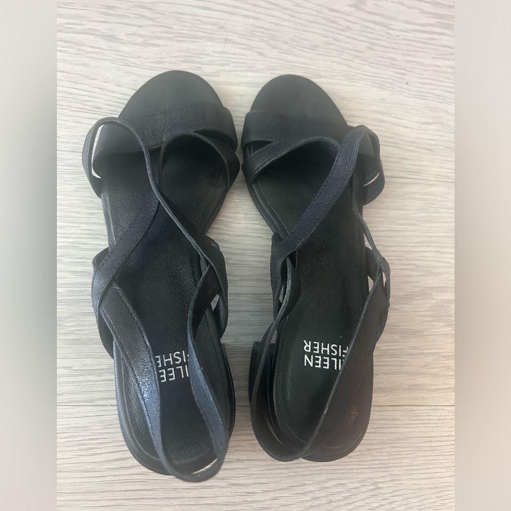 Eileen Fisher Strappy Low Heel Sandals Size 6